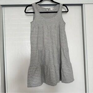 Japanese fashion Vert Dense grey pokadot striped cotton babydoll dress